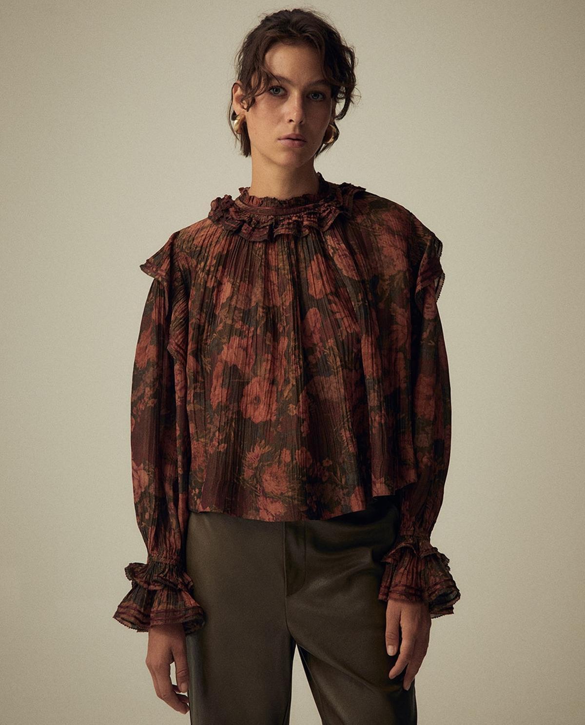 Blouse imprimée lurex
