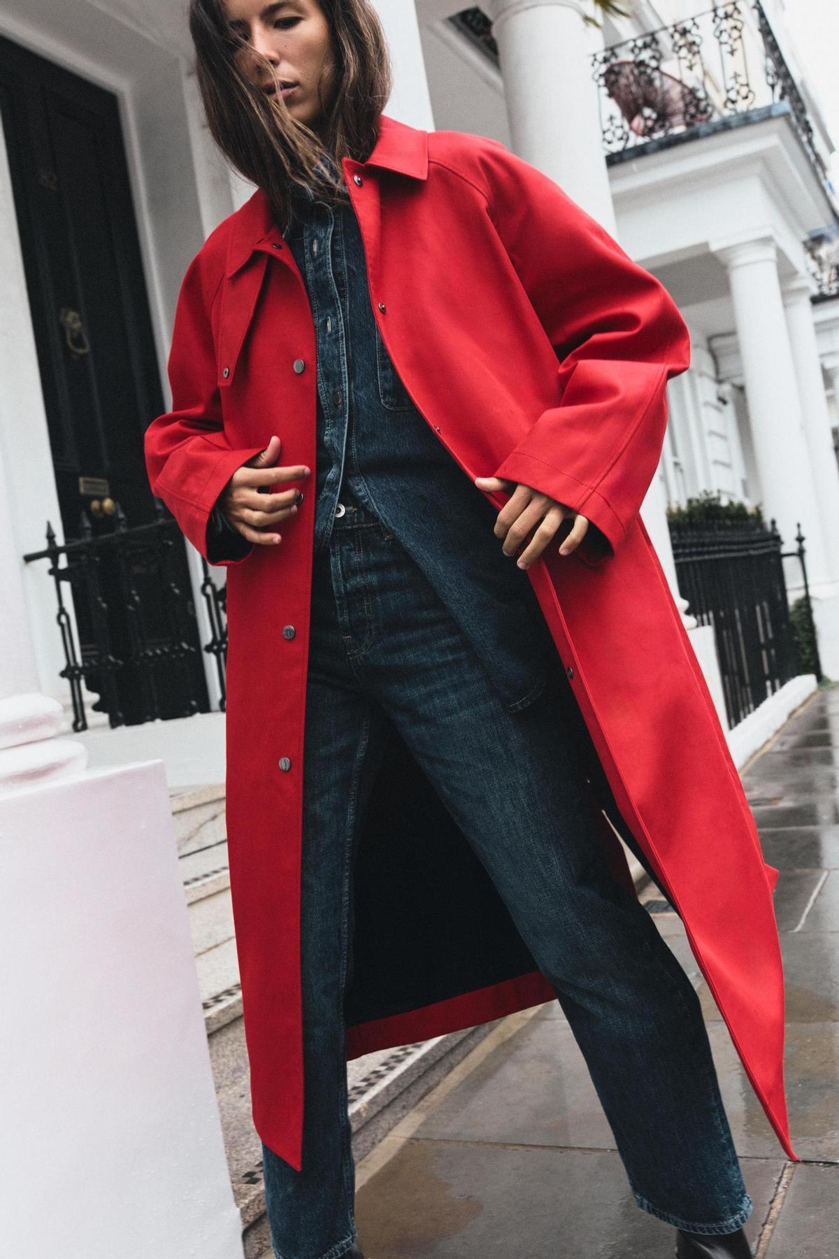 Trench long rouge