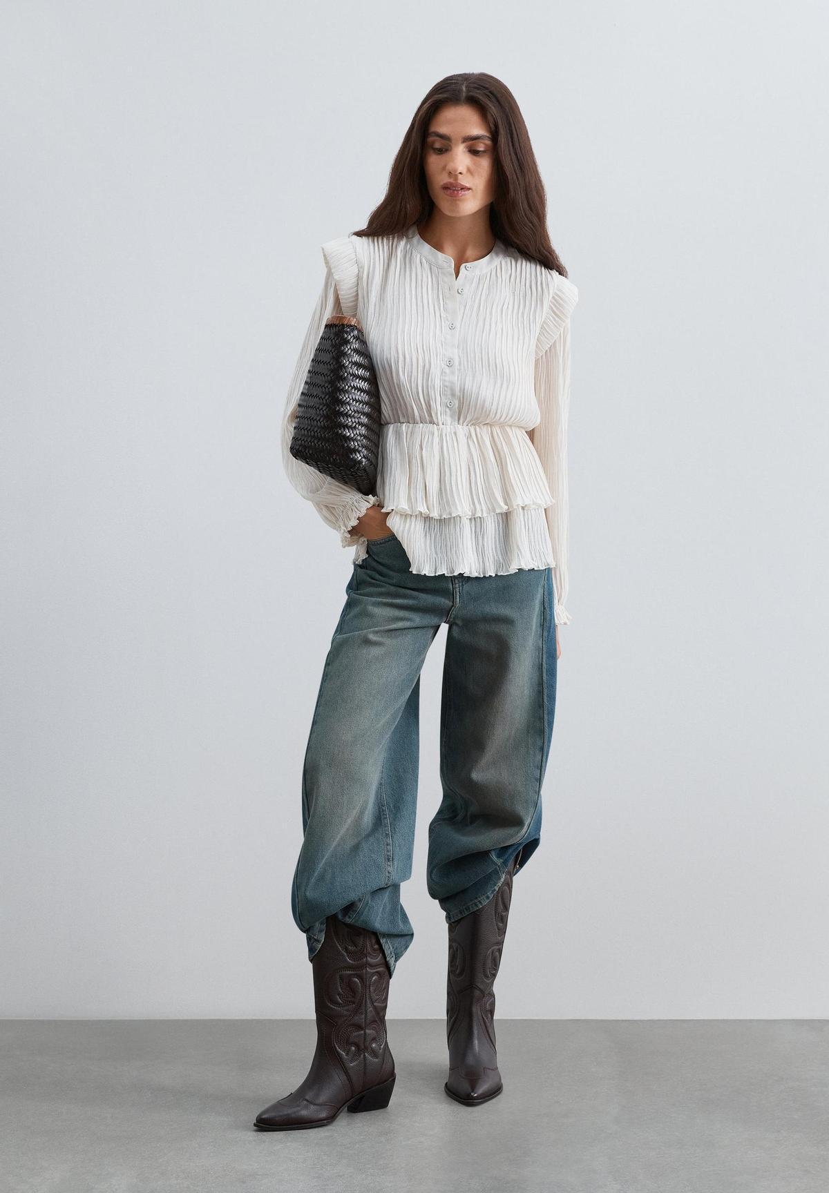 Blouse plissée blanche