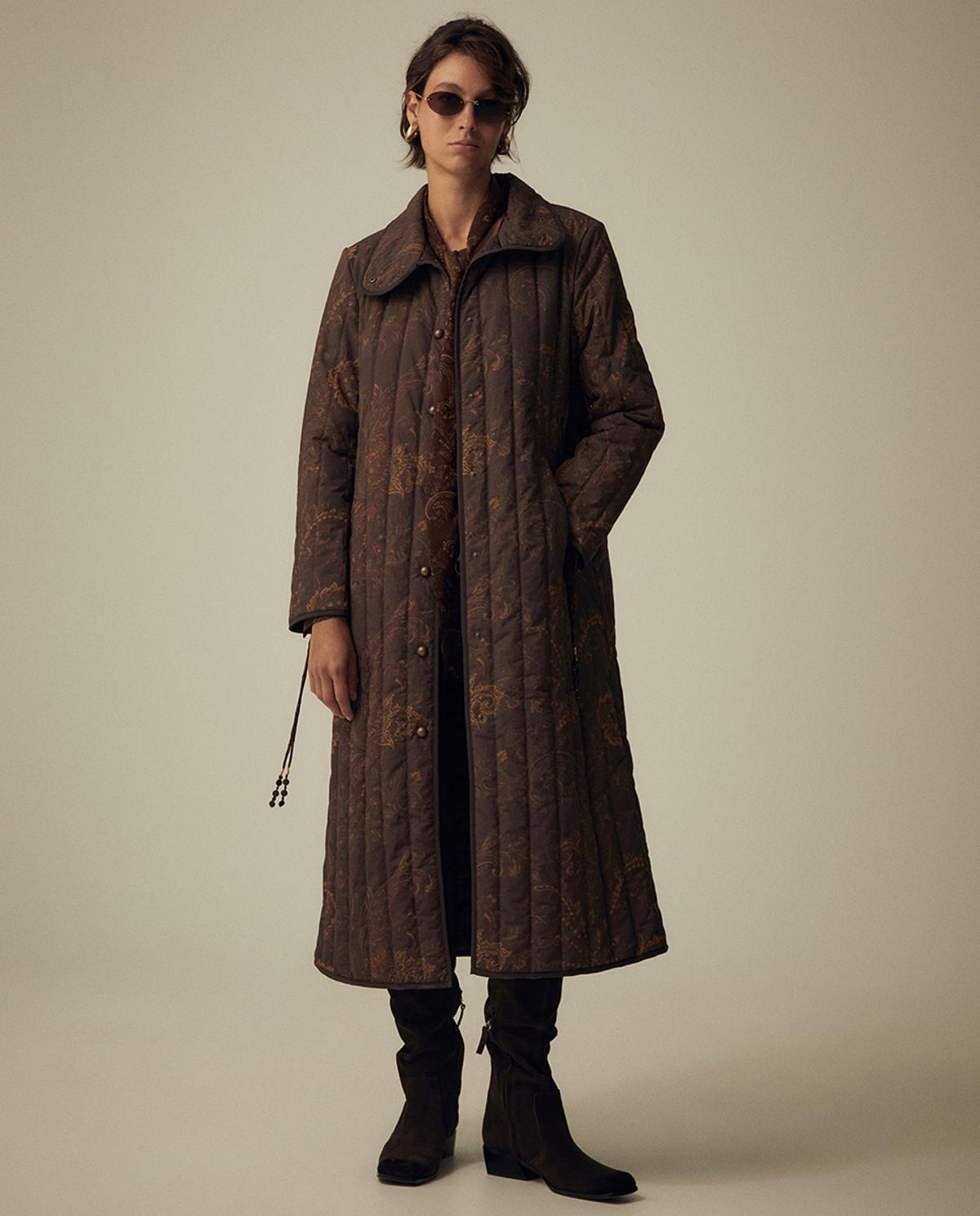 Parka matelassée luxueuse à imprimé bohème