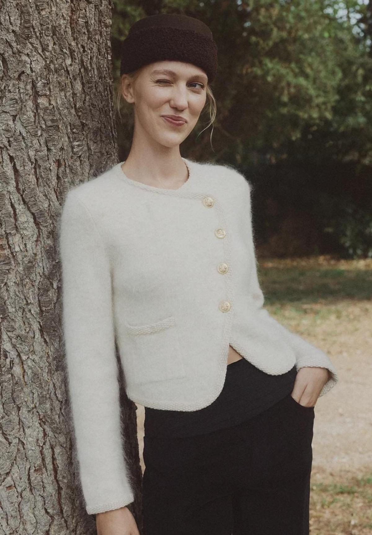 Veste en laine blanche