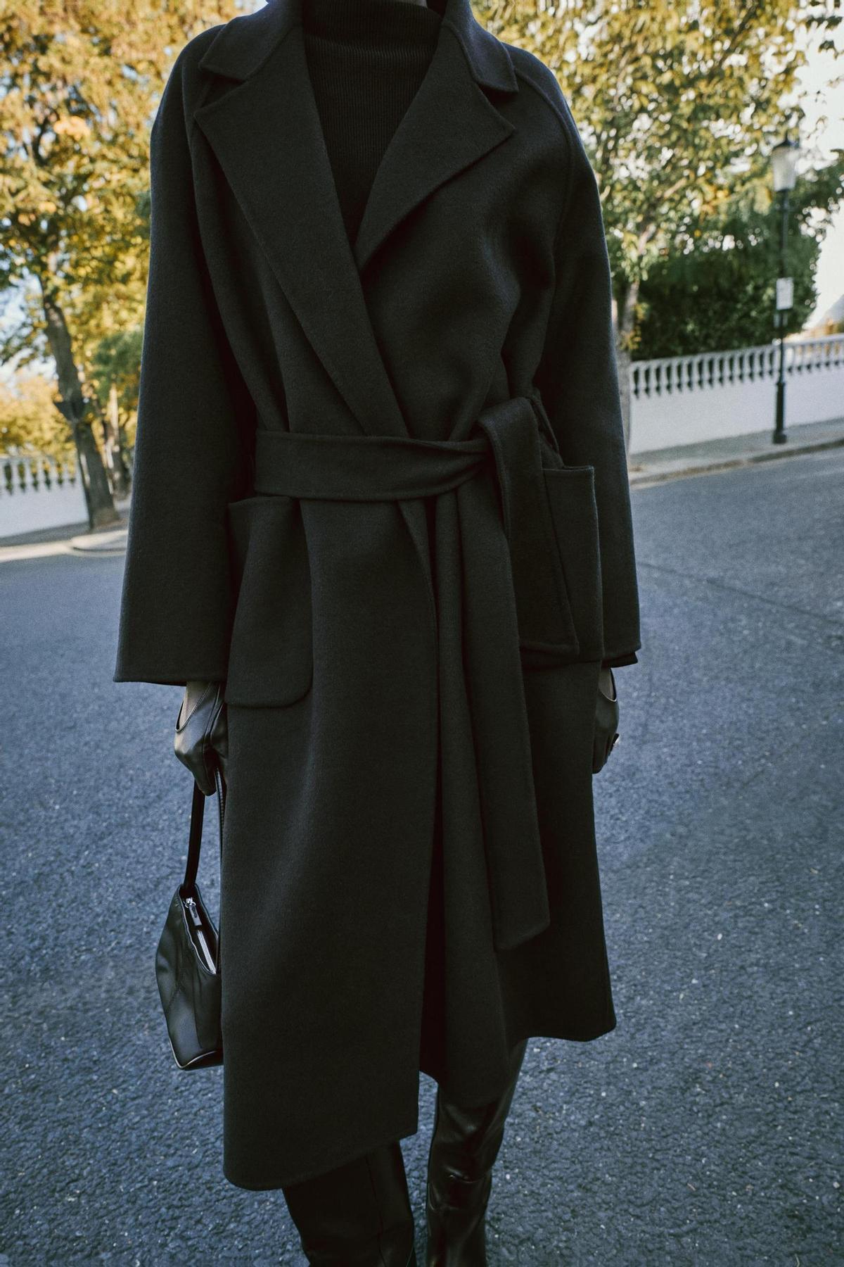 Manteau en laine ceinturé