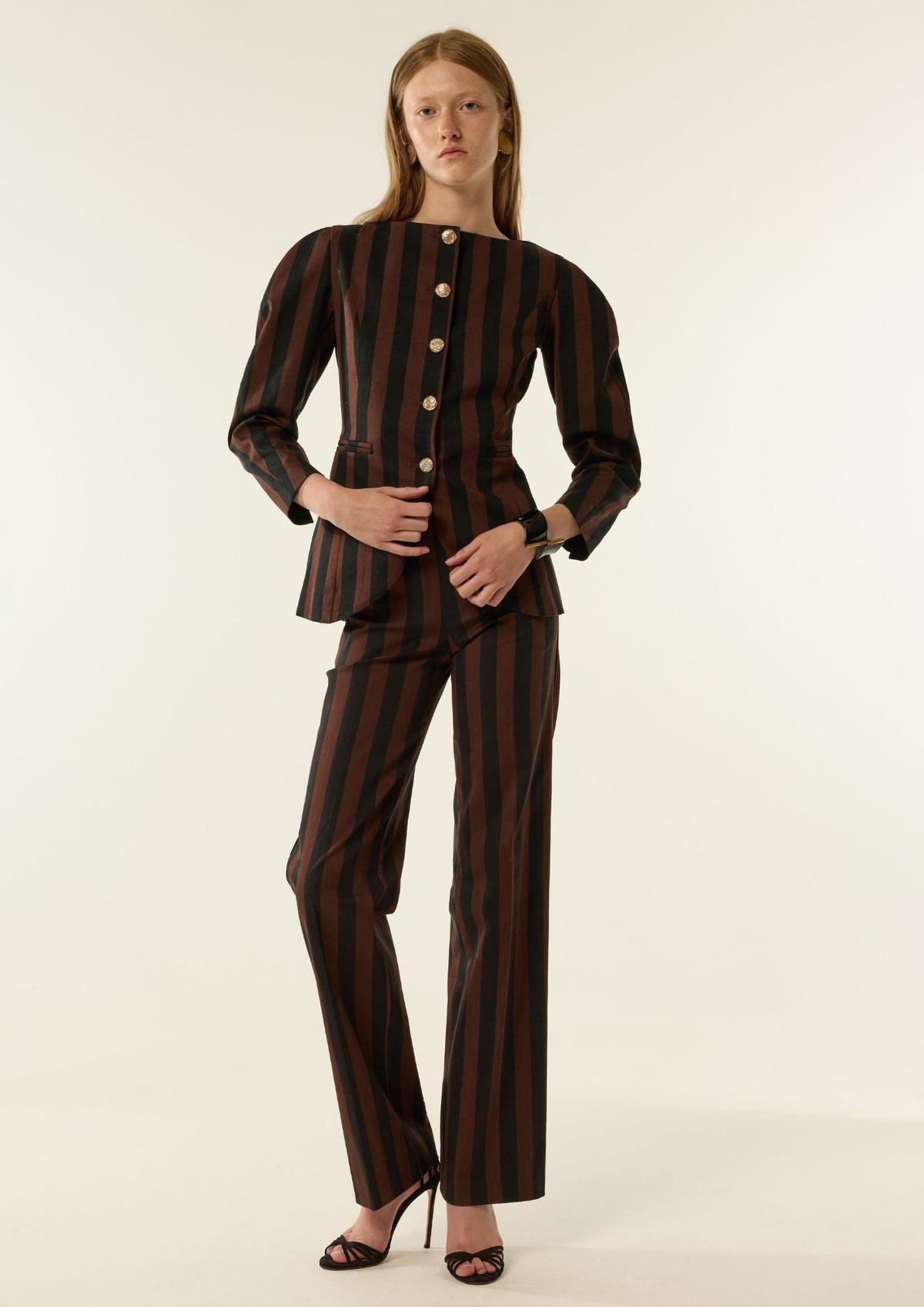 Ensemble veste et pantalon rayé