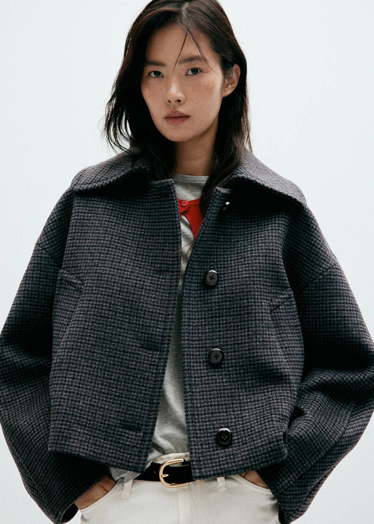 Veste en laine pied-de-poule