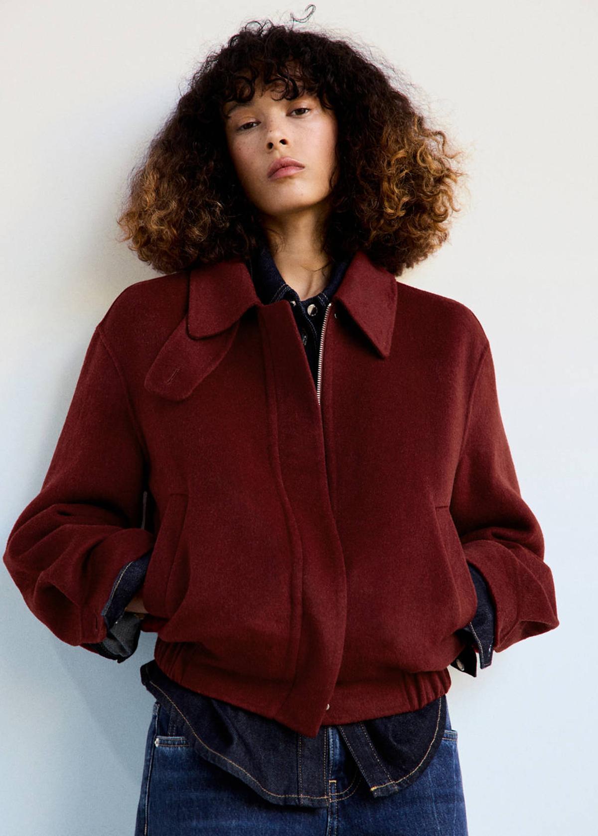 Veste polaire bomber rouge