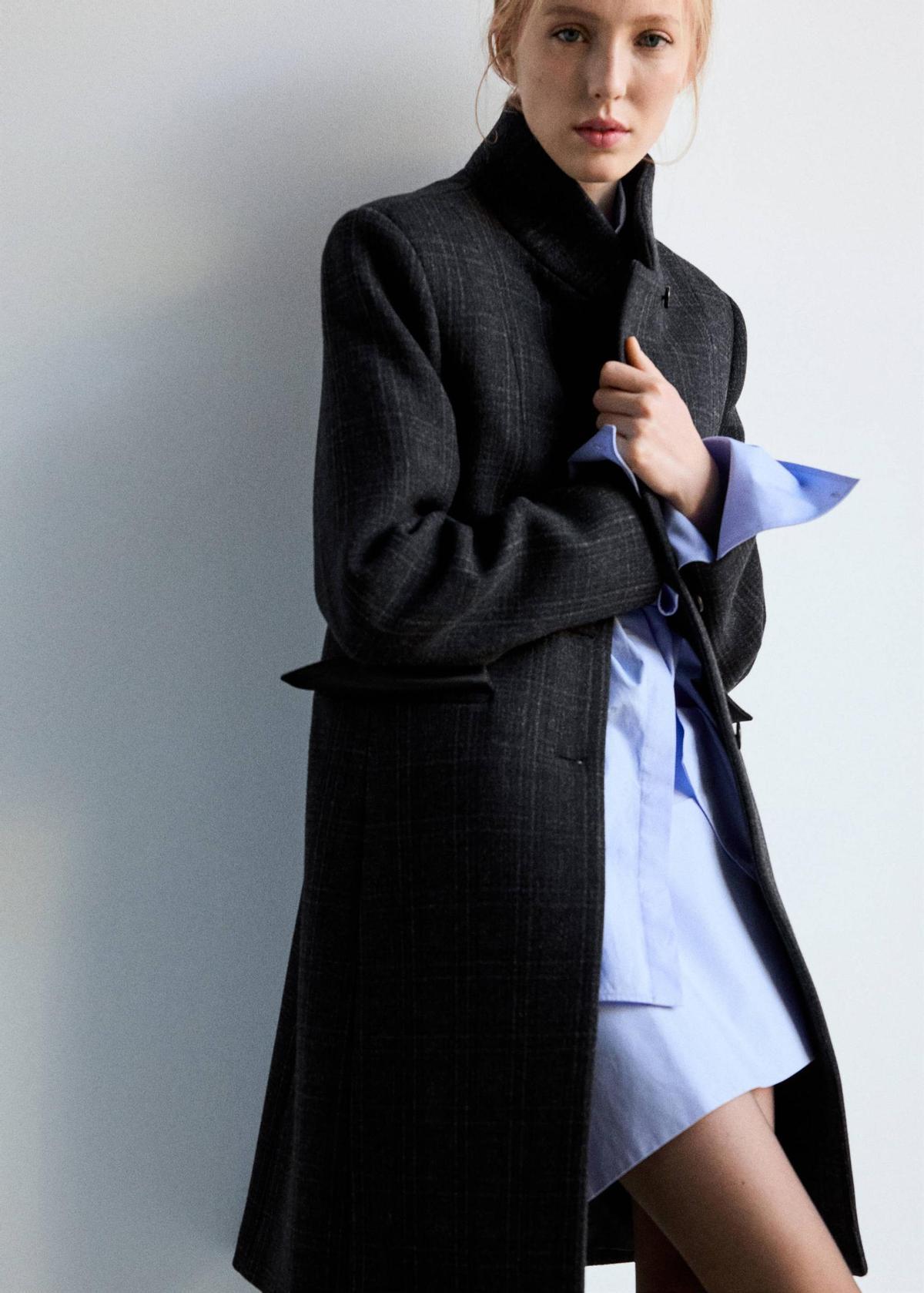 Manteau en laine Manteco à carreaux