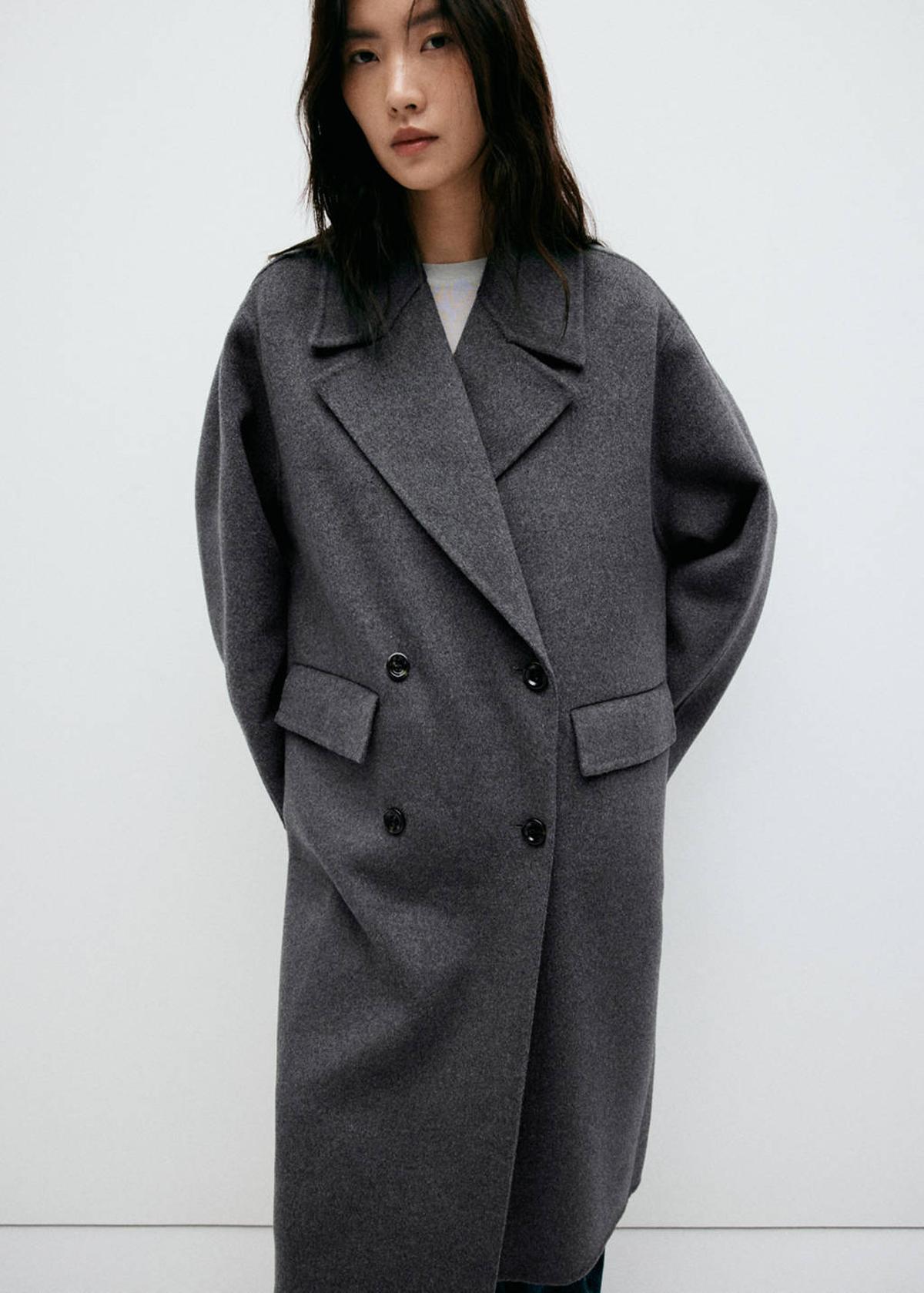 Manteau en laine fait main gris