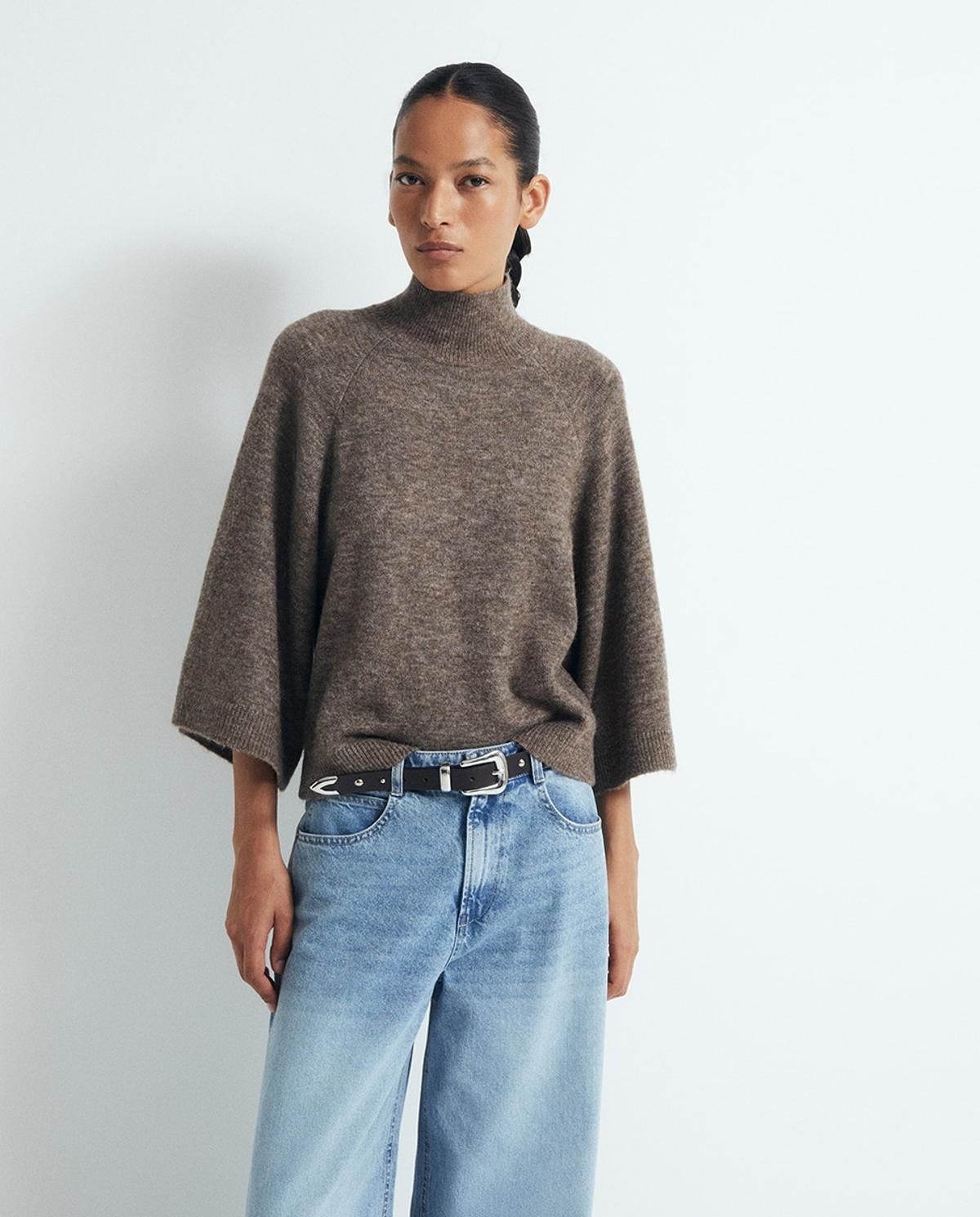 Pull tricoté à manches larges