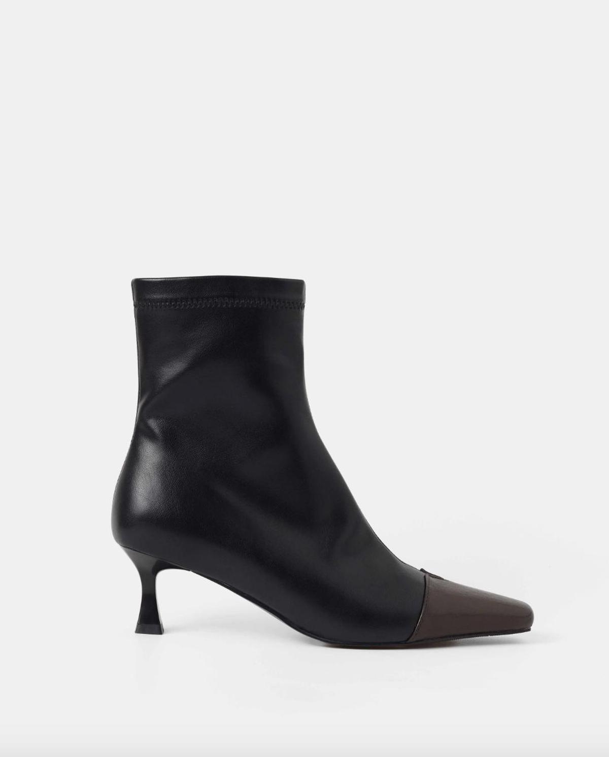 Bottines à talons 'Kitten' et bout contrasté