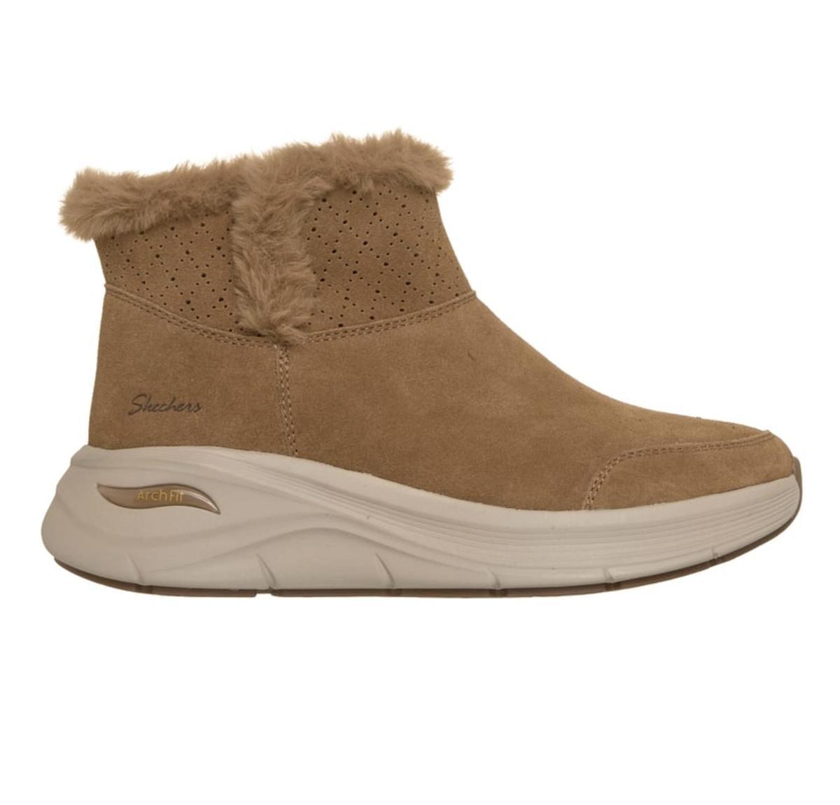 Bottes en fourrure marron avec semelles à coussin d'air