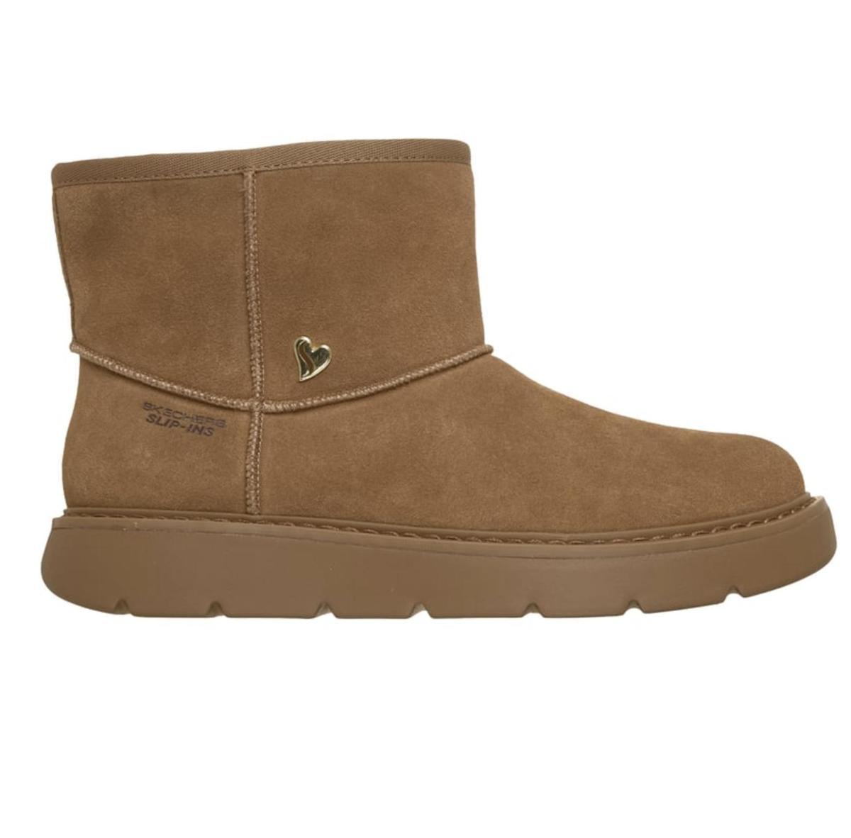 Bottes montantes en fourrure marron