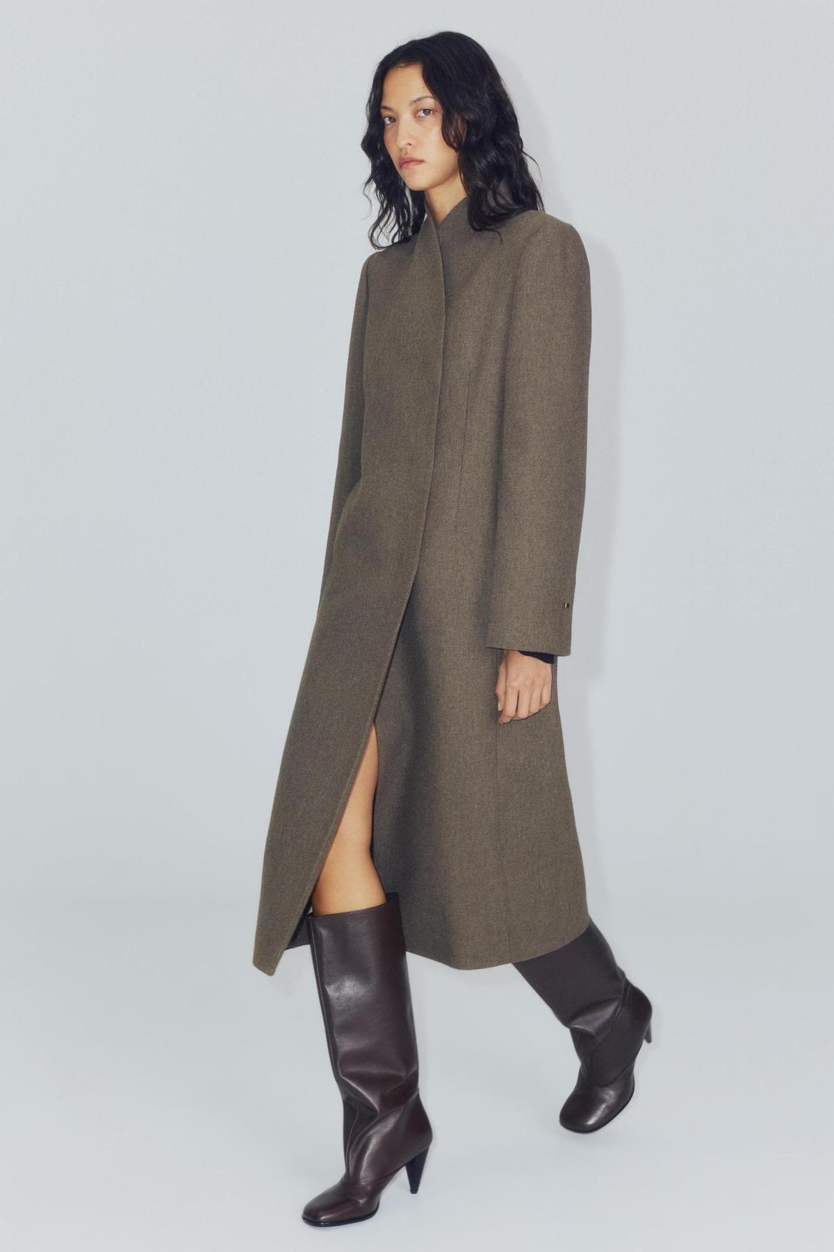 Manteau en laine taupe