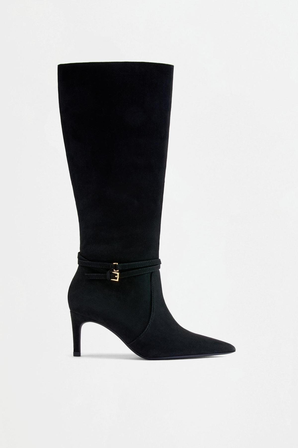 Bottes hautes effet suède avec boucles