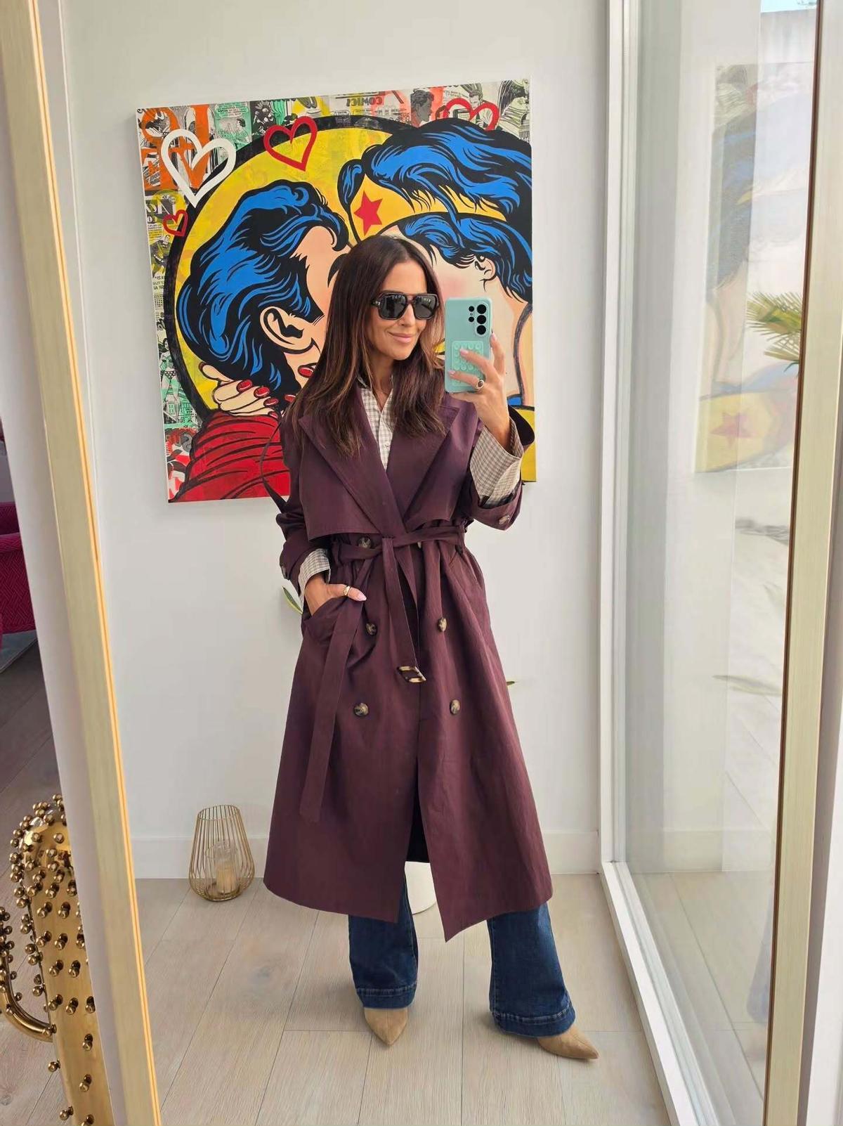 Le look de Paula Echevarría avec des bottes Stradivarius