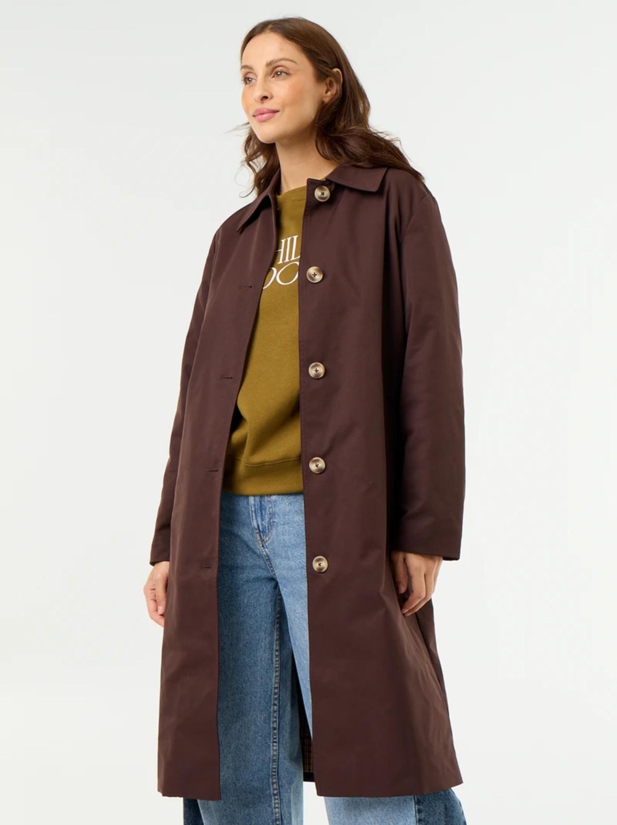 Trench droit bordeaux Kiabi