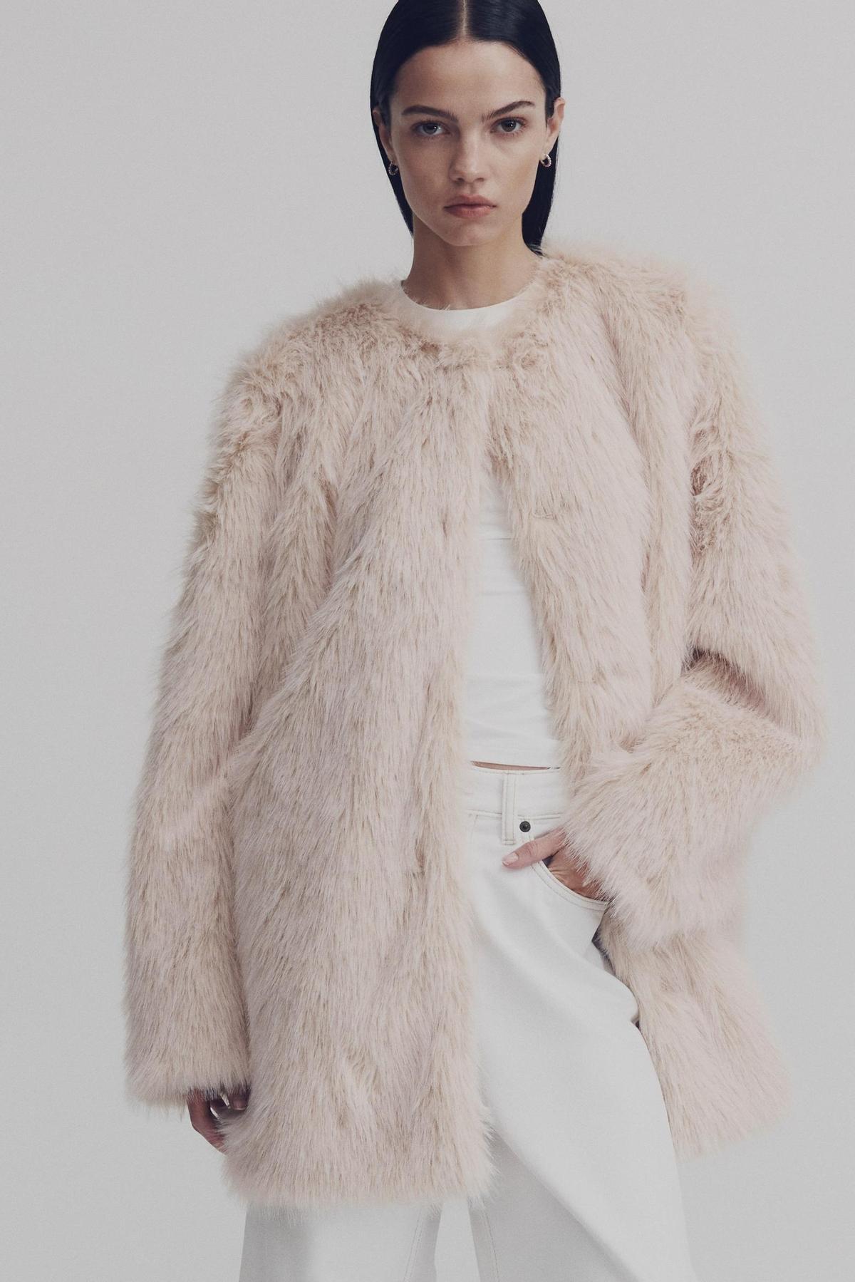 Manteau effet fourrure