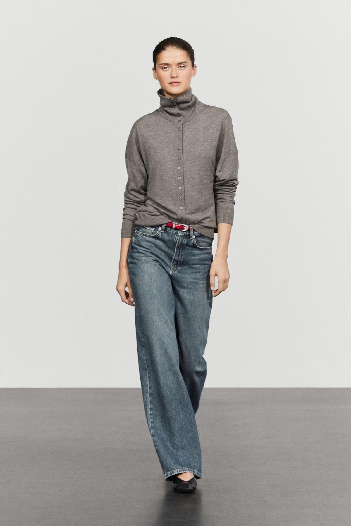 Cardigan à col roulé