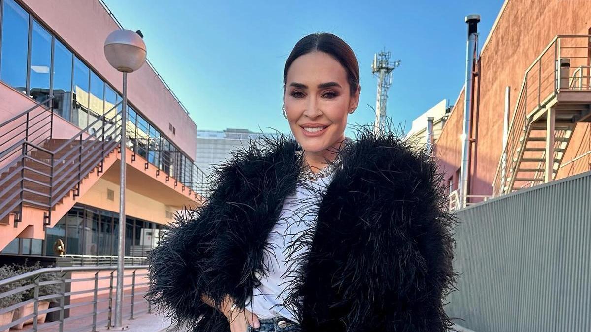 Vicky Martín Berrocal con un abrigo de pelo